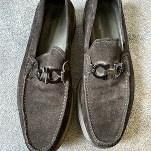 Salvatore Ferragamo black Suede Loafers